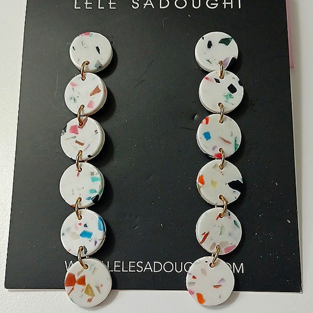 *NWOT* Lele Sadoughi Circle Drop Earrings - Picture 2 of 2